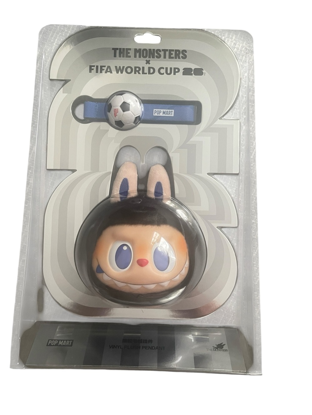 NIB POP MART The Monsters FIFA 2026 World Cup Blue Vinyl Plush Pendant Original